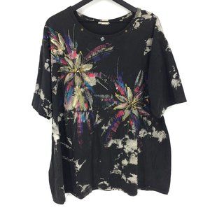 Vintage Jeweled Flower Tie Dye Sparkly Puffy Paint
